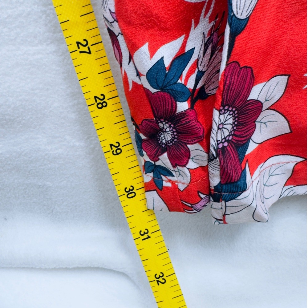 Anthropologie Yumi Kim 100% Silk Floral Jumpsuit SM Red Sleeveless Romantic - Picture 12 of 12